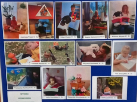 Wyniki konkursu ,,Przyłapani na czytaniu w towarzystwie domowych zwierzaków lub pluszaków”