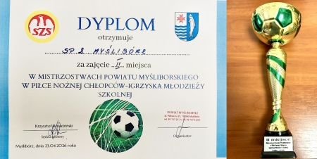 Mamy 2. miejsce w Mistrzostwach Powiatu w piłce nożnej chłopców - Igrzysk Młodzieży Szkoln