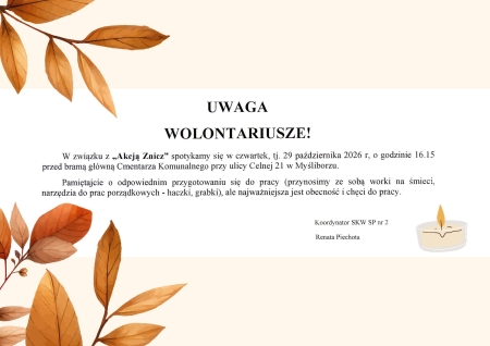 Akcja ''Znicz'' - spotykamy się 29 października!