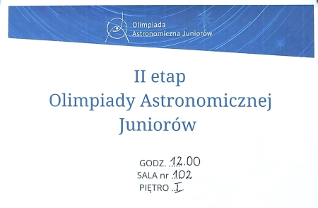 Nasz uczeń w II etapie Olimpiady Astronomicznej Juniorów!